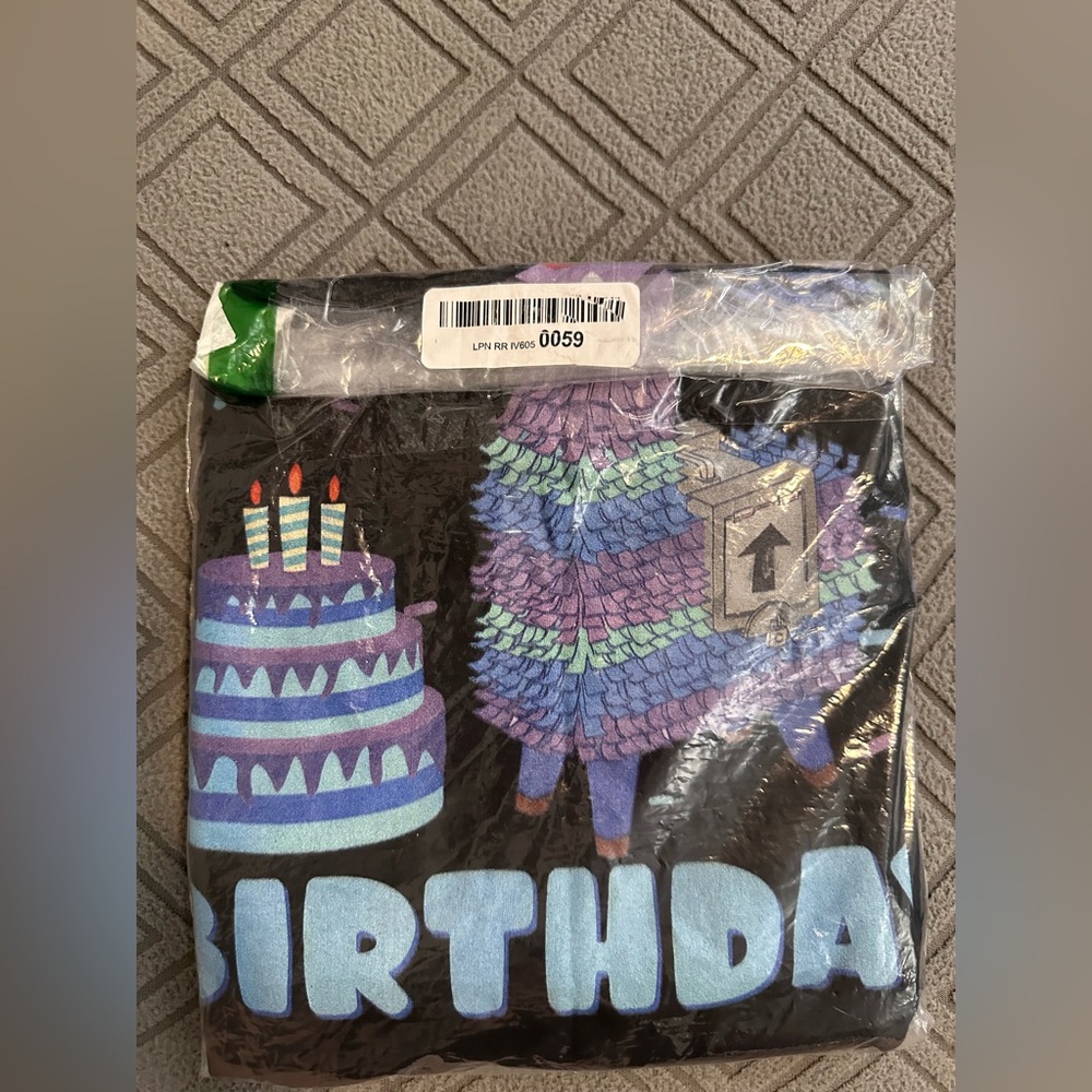 Black T-Shirt with Colorful Birthday Design - Picture 4 of 5